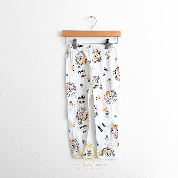 NWT Cute Boys Sleep N' Play Long Sleeve Top & Pants Pajamas Set Jungle Lion7Y - Picture 3 of 4